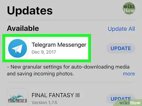 Image titled Update Telegram on iPhone or iPad Step 3