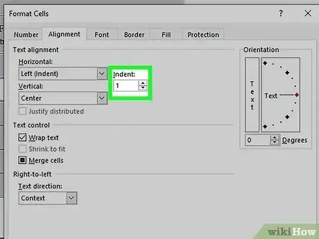 Image titled Indent in Excel Step 8