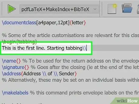 Image titled Tab in Latex Step 2