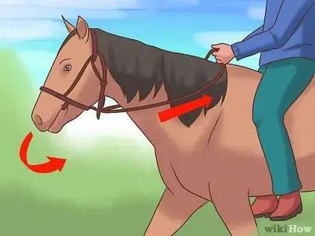 Image titled Teach a Horse to Neck Rein Step 4