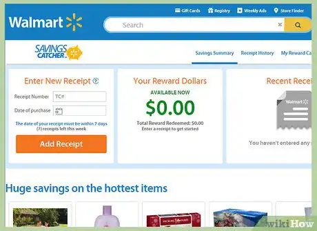 Image titled Enter Receipts for Walmart's Savings Center via the Walmart Website Step 1