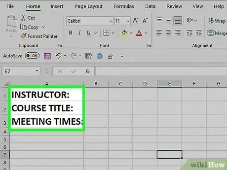 Image titled Create a Gradebook on Microsoft Excel Step 2