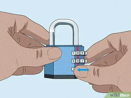 Image titled Open a 3 Digit Combination Lock Step 1