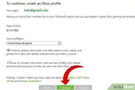 Image titled Set Up a Free Xbox Live Account on a PC or Laptop Step 11