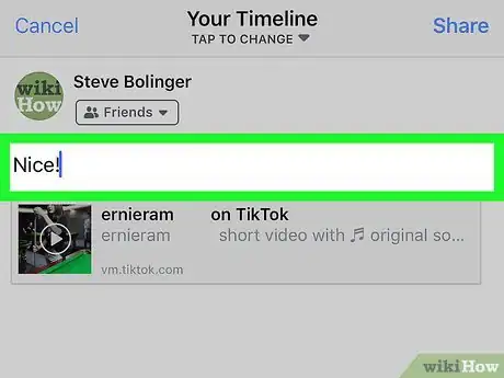 Image titled Share TikTok Videos on Facebook on iPhone or iPad Step 7