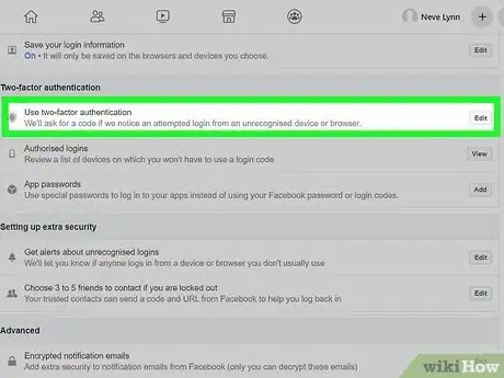 Image titled Activate 2 Step Verification in Facebook Step 4