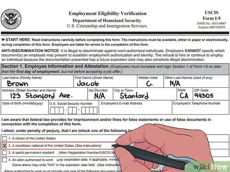 Image titled Complete an I9 Form Step 3