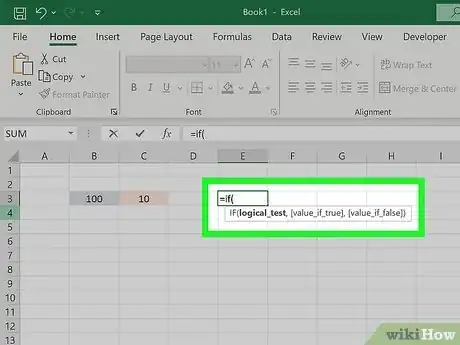 Image titled How Do You Write an if then Formula in Excel Step 1