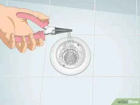 Image titled Clean Hair Out of a Shower Drain Step 2