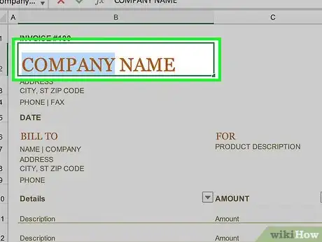 Image titled Make an Invoice on Excel Step 14