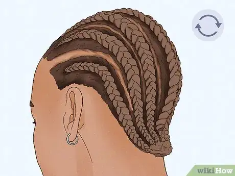 Image titled Cornrow Natural Hair for Under a Wig Step 9