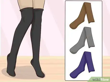 Image titled Wear Thigh High Socks Step 1