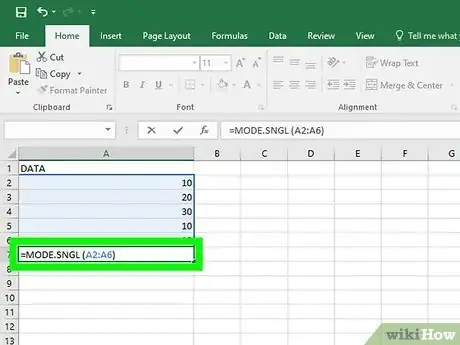 Image titled Calculate Mode Using Excel Step 2