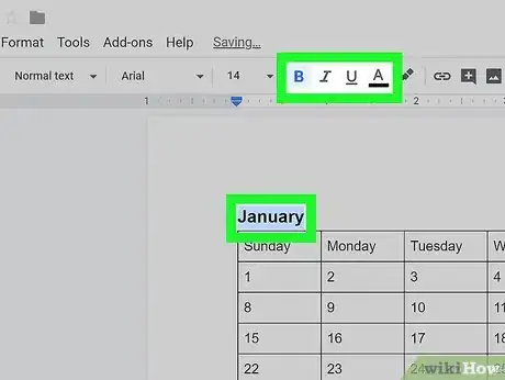 Image titled Create a Calendar in Google Docs Step 12