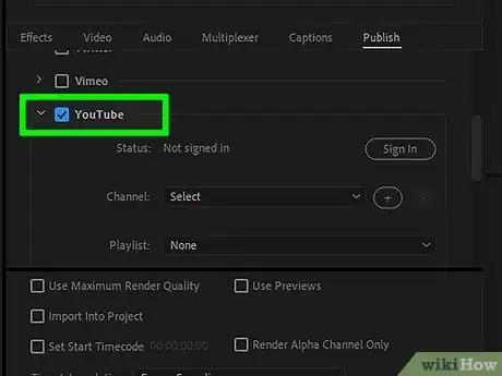 Image titled Upload from Premiere Pro to YouTube Step 5