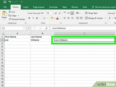 Image titled Combine Two Columns in Excel Step 3