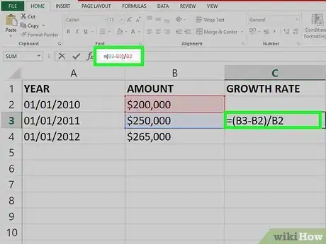 Image titled Calculate Average Growth Rate in Excel Step 6