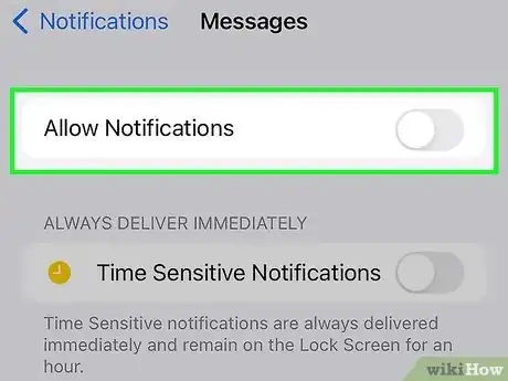 Image titled Turn Off Message Notifications on an iPhone Step 4