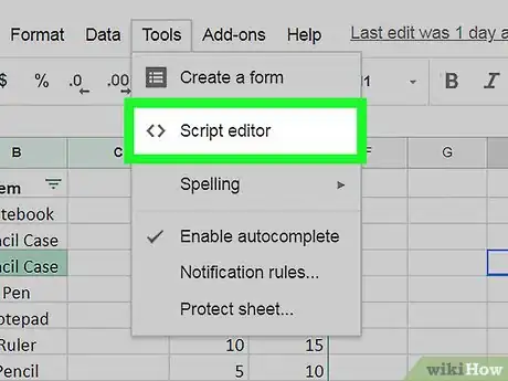 Image titled Run a Script on Google Sheets Step 4