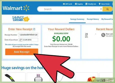 Image titled Enter Receipts for Walmart's Savings Center via the Walmart Website Step 5