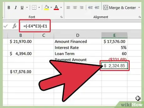 Image titled Calculate a Car Loan in Excel Step 9