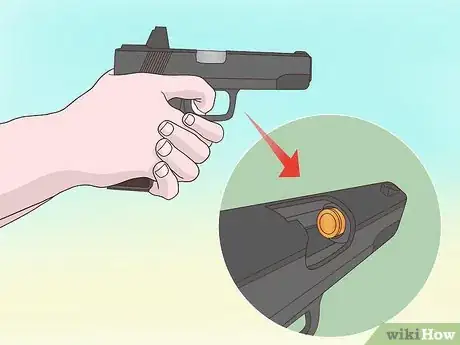 Image titled Clear a Cartridge Jam in a Handgun Step 1