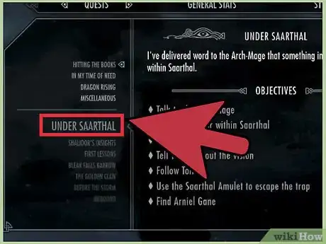 Image titled Use the Saarthal Amulet in Skyrim Step 1