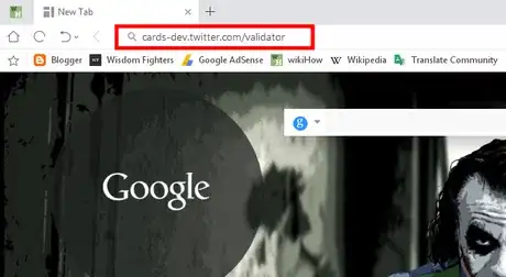 Image titled Twitter Card validator website.png