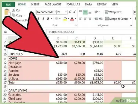 Image titled Track your Bills in Microsoft Excel Step 3