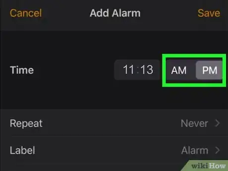 Image titled Set an Alarm on an iPhone Clock Step 8