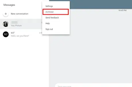 Image titled Android Messages for web; archives.png