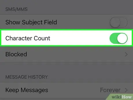 Image titled View the Character Count for Texts on an iPhone Step 3