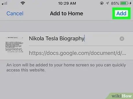 Image titled Create a Desktop Shortcut for Google Docs on iPhone or iPad Step 8