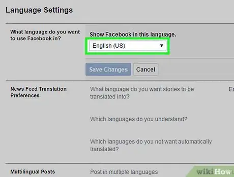 Image titled Change the Language on Facebook Step 6