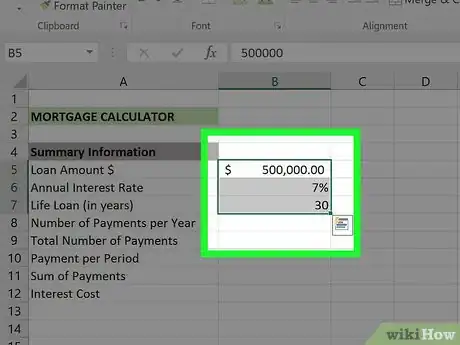 Image titled Create a Mortgage Calculator With Microsoft Excel Step 4