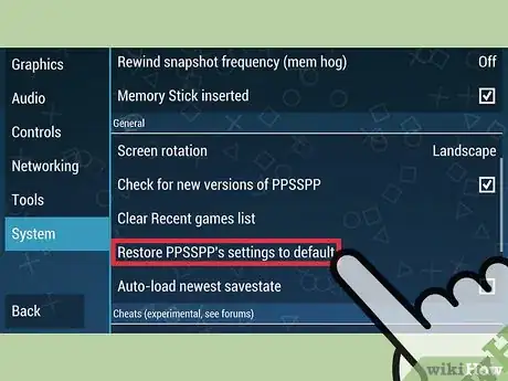 Image titled Restore Default Settings on a PPSSPP Step 5