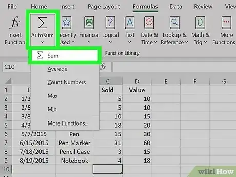 Image titled Use Summation Formulas in Microsoft Excel Step 4