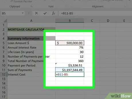 Image titled Create a Mortgage Calculator With Microsoft Excel Step 8