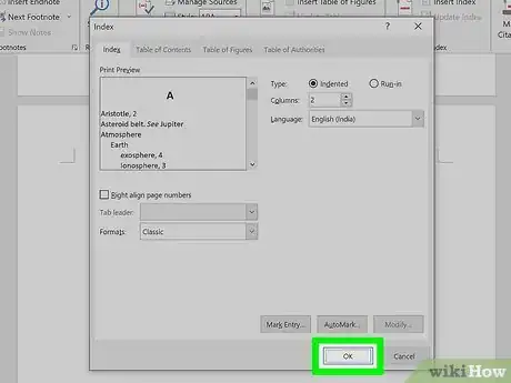 Image titled Create an Index in Word Step 19
