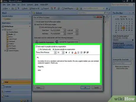 Image titled Set Up Out of Office in Outlook Step 16