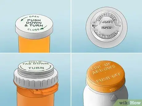 Image titled Open a Child Proof Pill Container Step 1