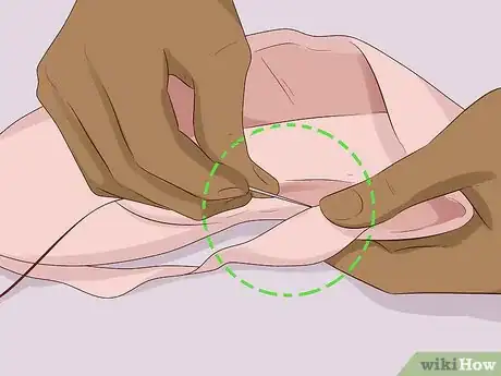 Image titled Sew Ribbons on Pointe Shoes Step 6.jpeg