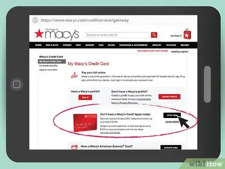Image titled Apply for a Macy's Credit Card Step 1
