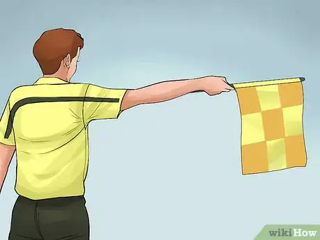 Image titled Signal and Position Yourself As an Assistant Referee in Soccer Step 9