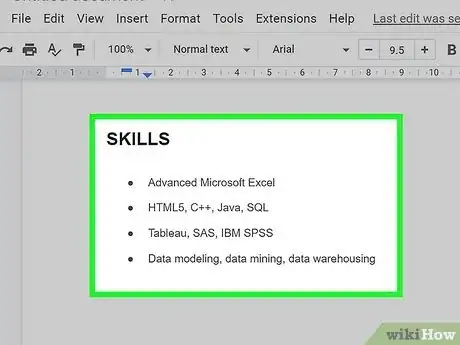 Image titled Make a Resume on Google Docs Step 12