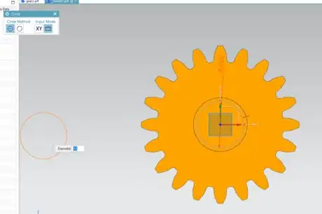 Image titled Creating shaft hole, substep 2, circle sketch.png