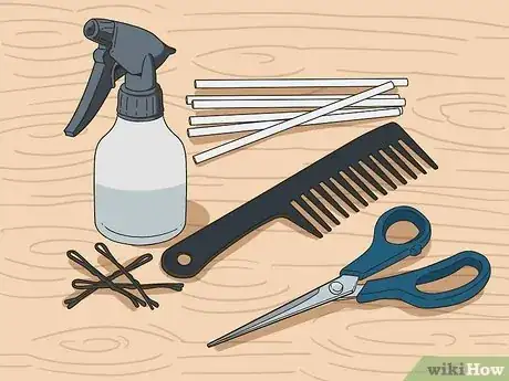 Image titled Curl Your Hair with Straws Step 1