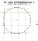 Determine a Square and Circle of Equal Area