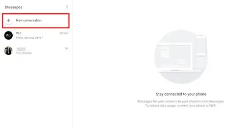 Image titled Android Messages for web; New Conversation.png