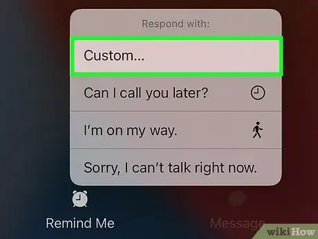 Image titled Respond to Incoming Calls with a Message on an iPhone Step 4